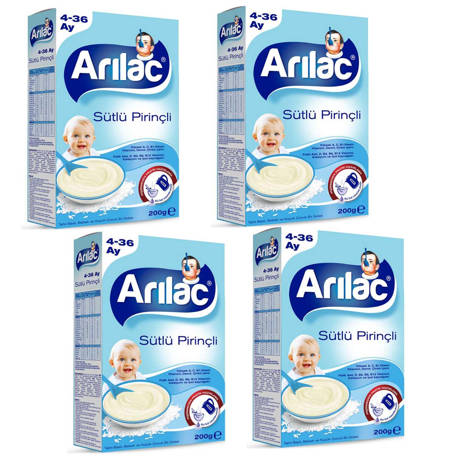 Arılac Sütlü Pirinçli Bebek Ve Küçük Çocuk Ek Gıdası 200 gr 4 ADET