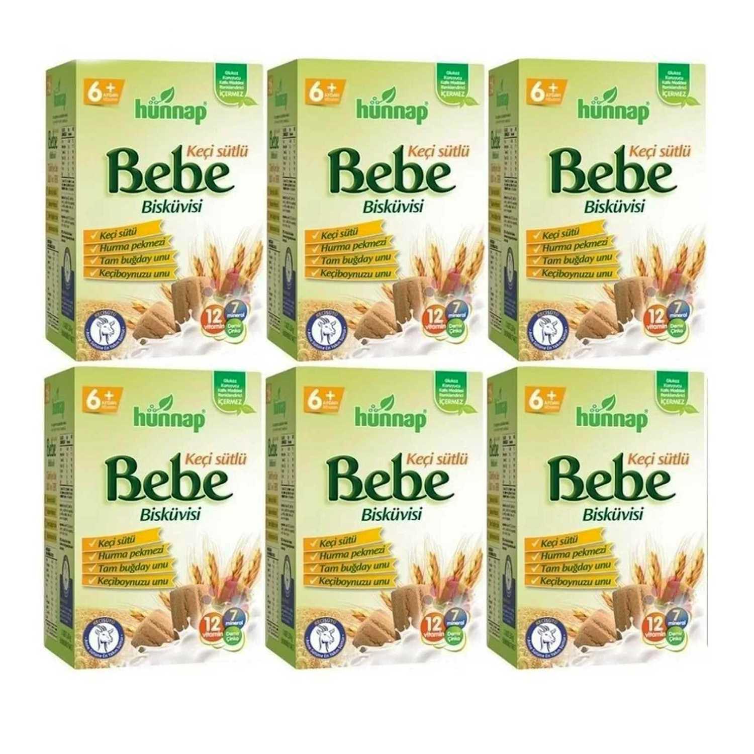 Hünnap Keçi Sütlü Bebe Bisküvisi 400 gr 6 ADET Farmasanal