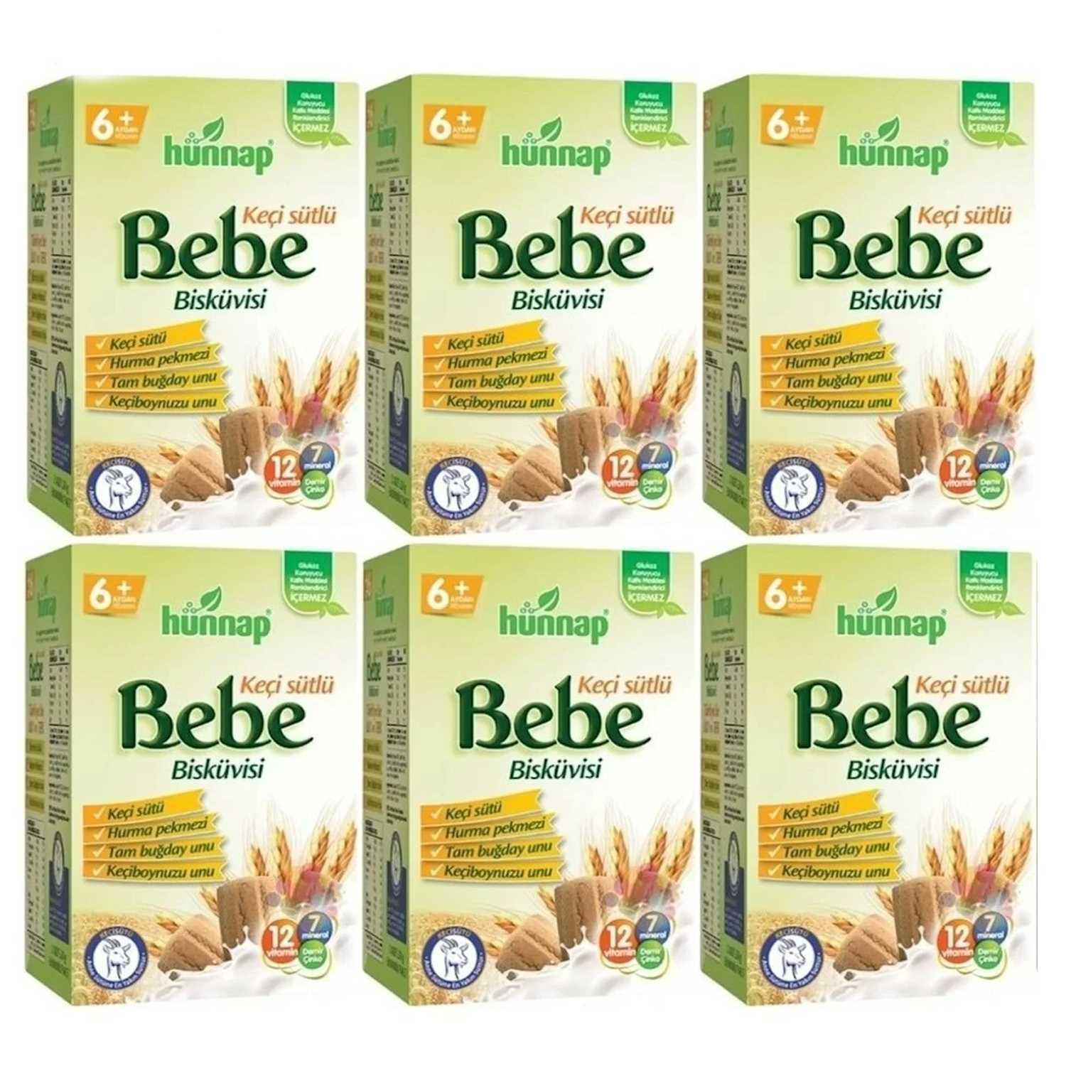 Hünnap Keçi Sütlü Bebe Bisküvisi 400 gr 6 ADET Farmasanal